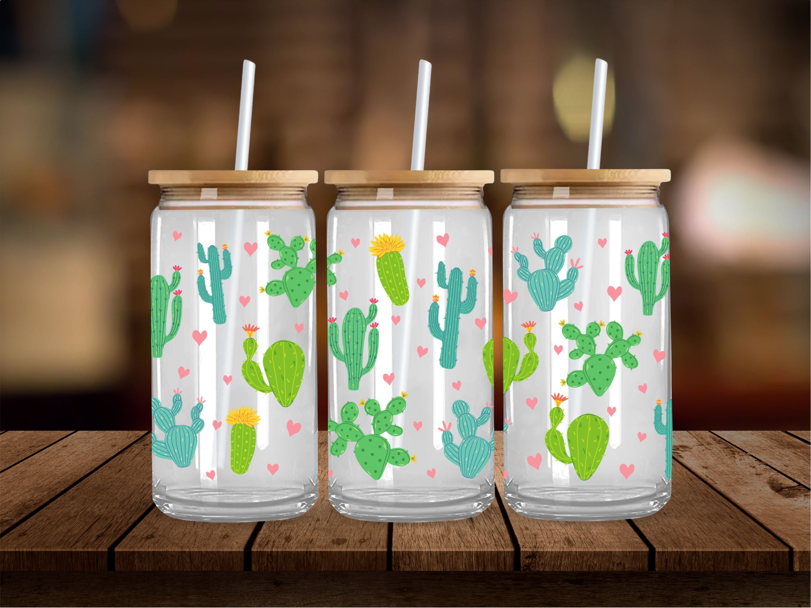 Cacti Hearts 16 Oz Wrap