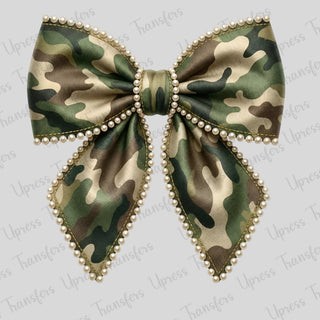 Camo Bow With Pearls