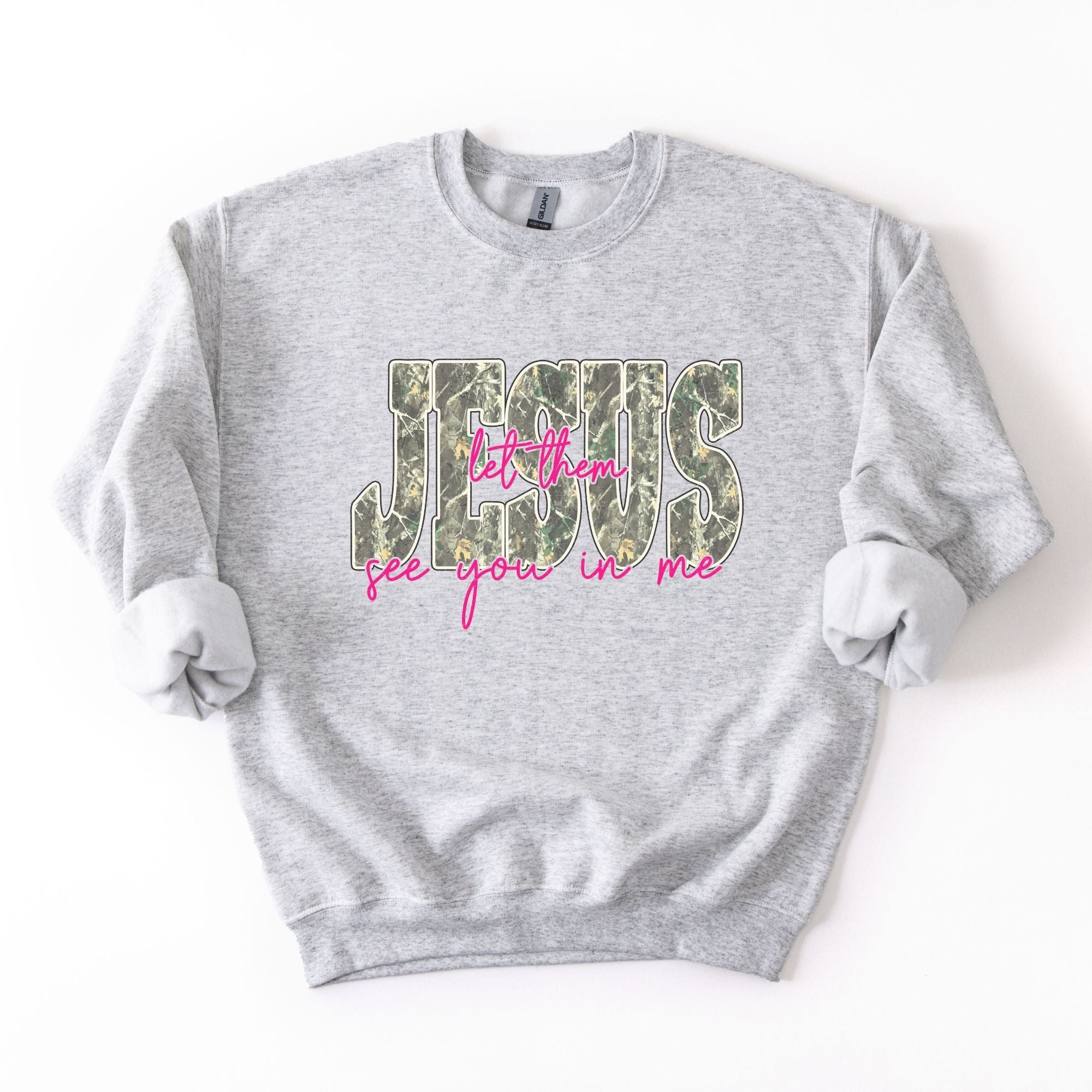Camo Jesus Pink Script