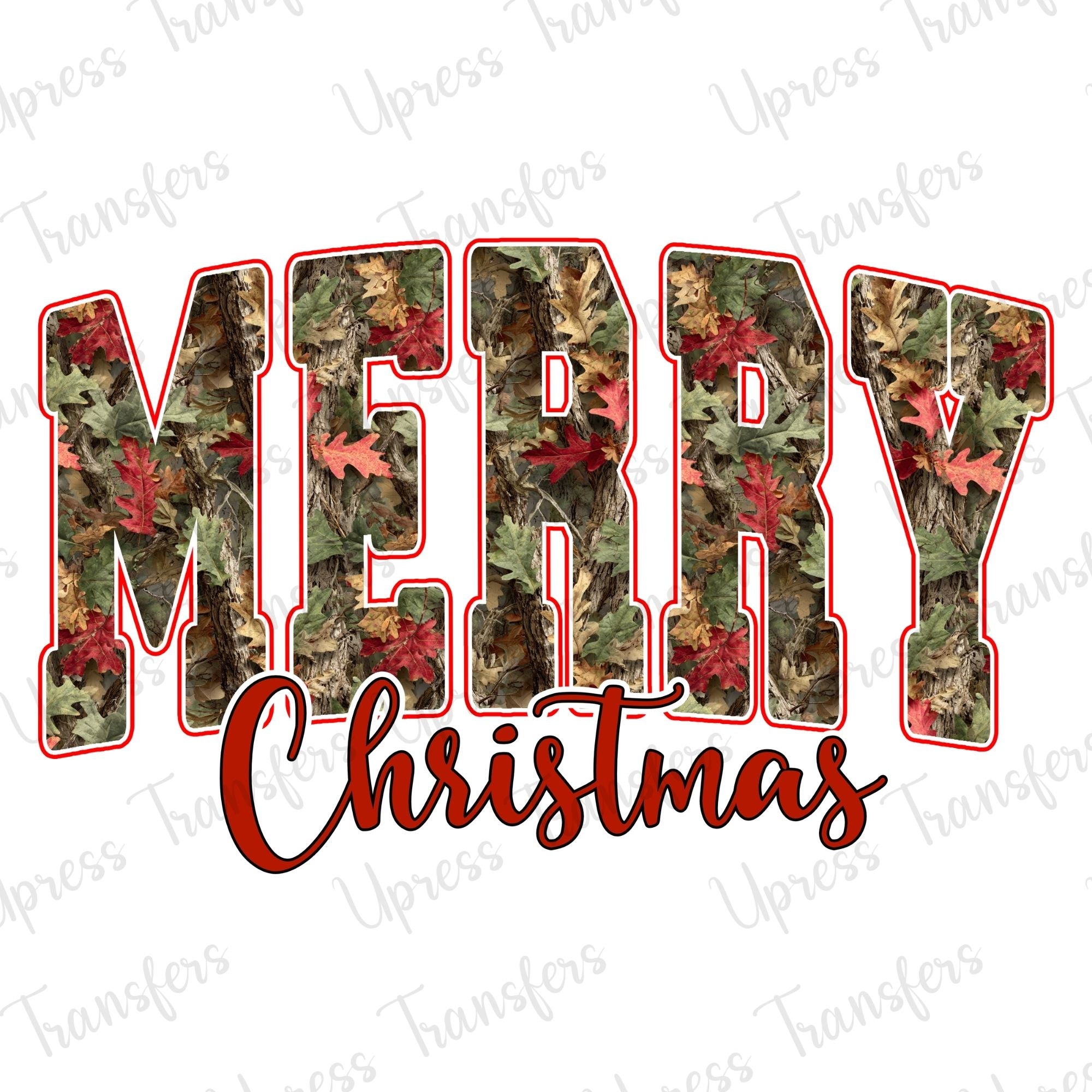 Camo Merry Christmas Red