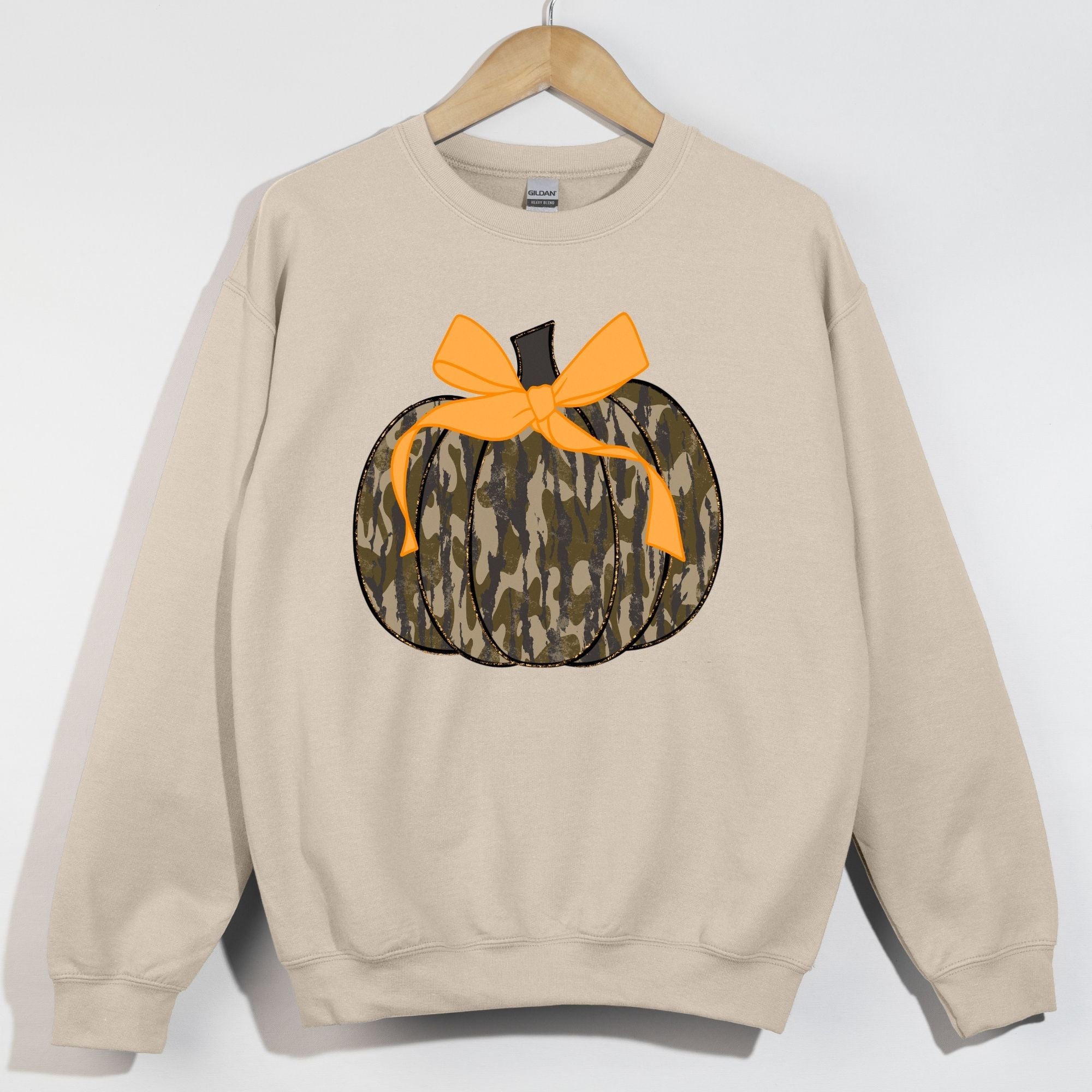 Camo Pumpkin With Bow Cutesy