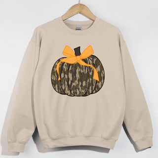 Camo Pumpkin With Bow Cutesy