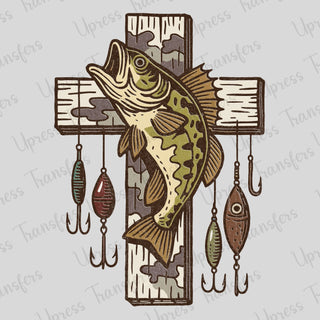 Camo Wooden Fishing Cross