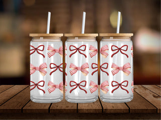 Candy Cane and Plain Bow 16 Oz Wrap