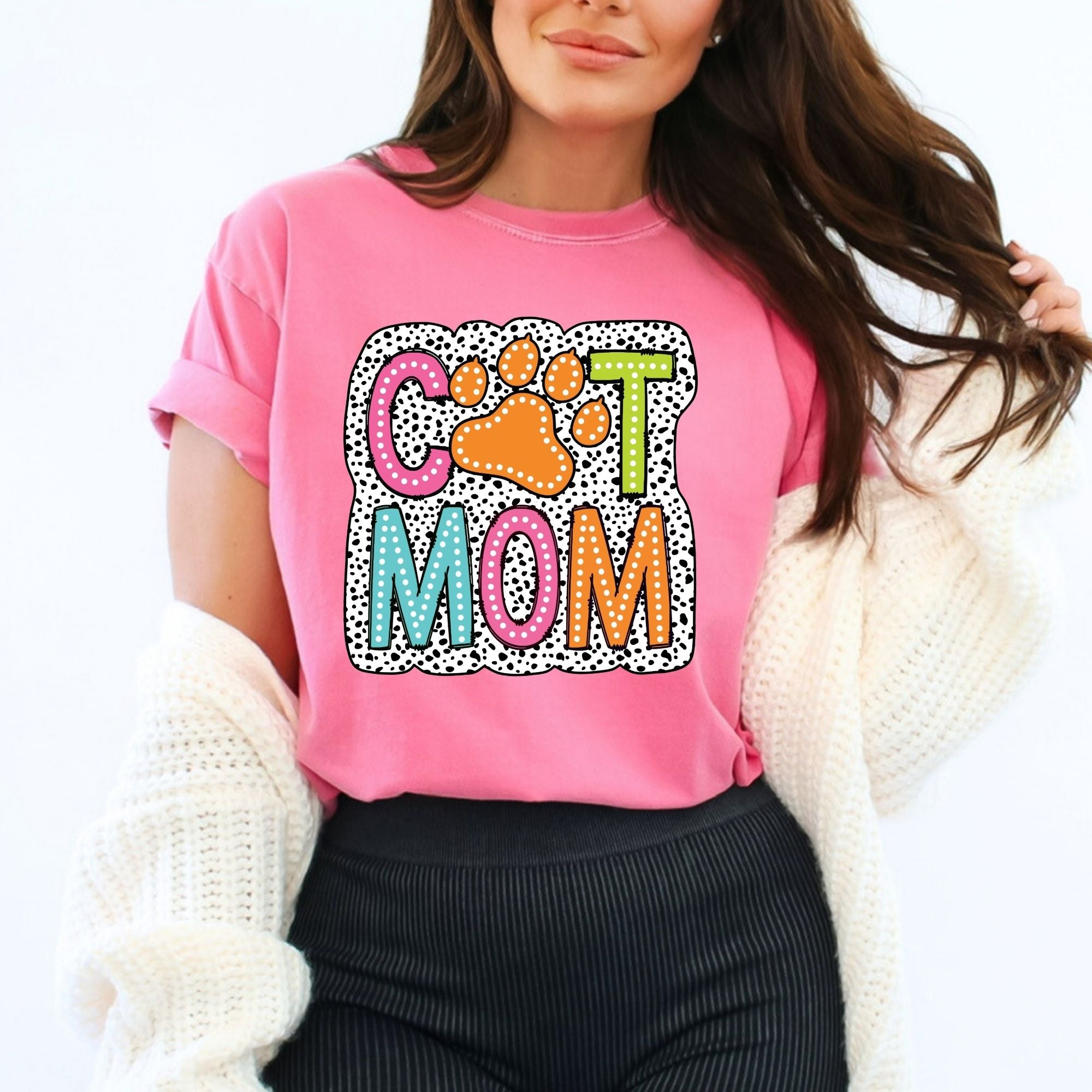 Cat Mom Dalmatian Print