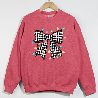 Checkered Bow Christmas Lights