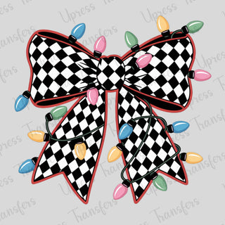 Checkered Bow Christmas Lights