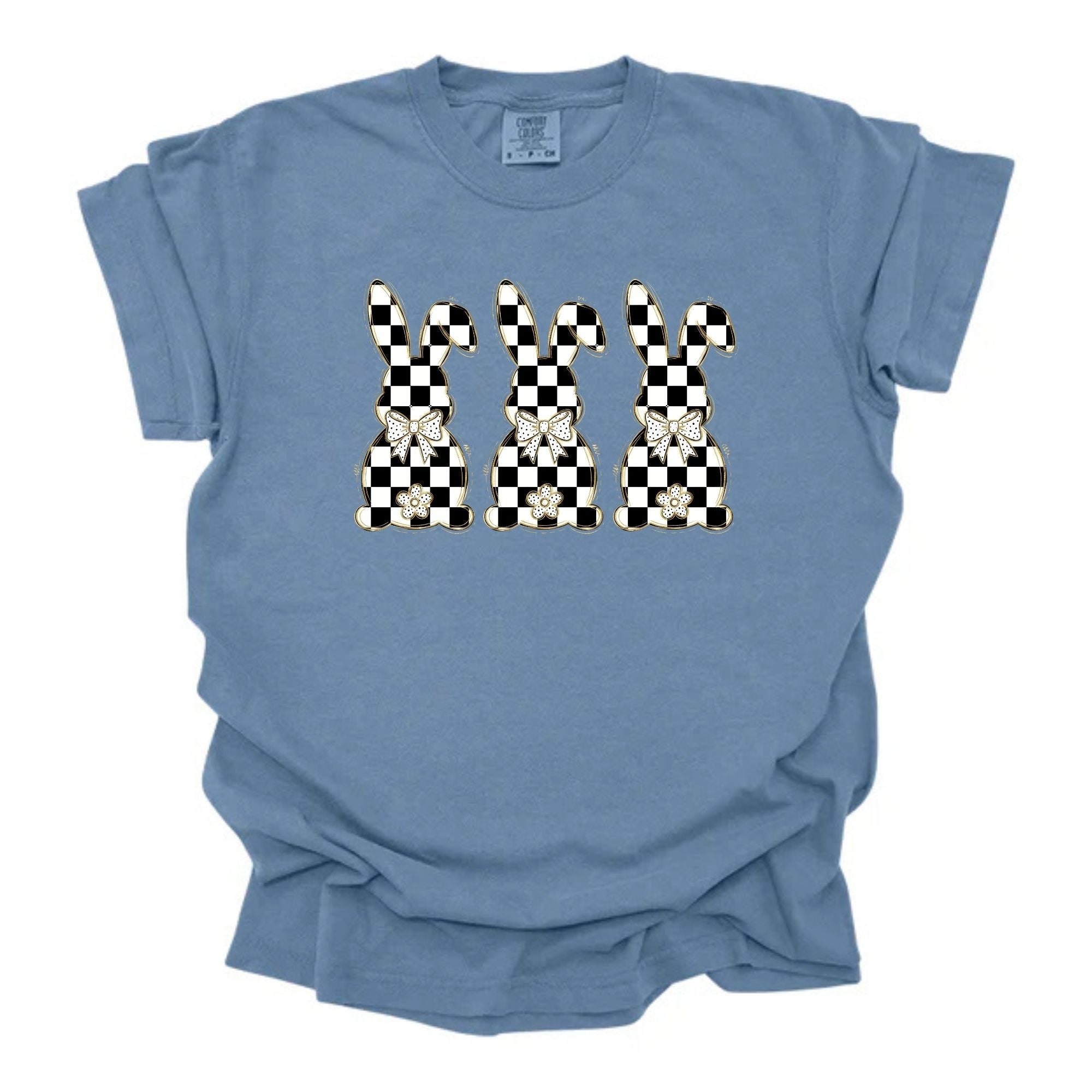 Checkered Bunnies Trio Gold