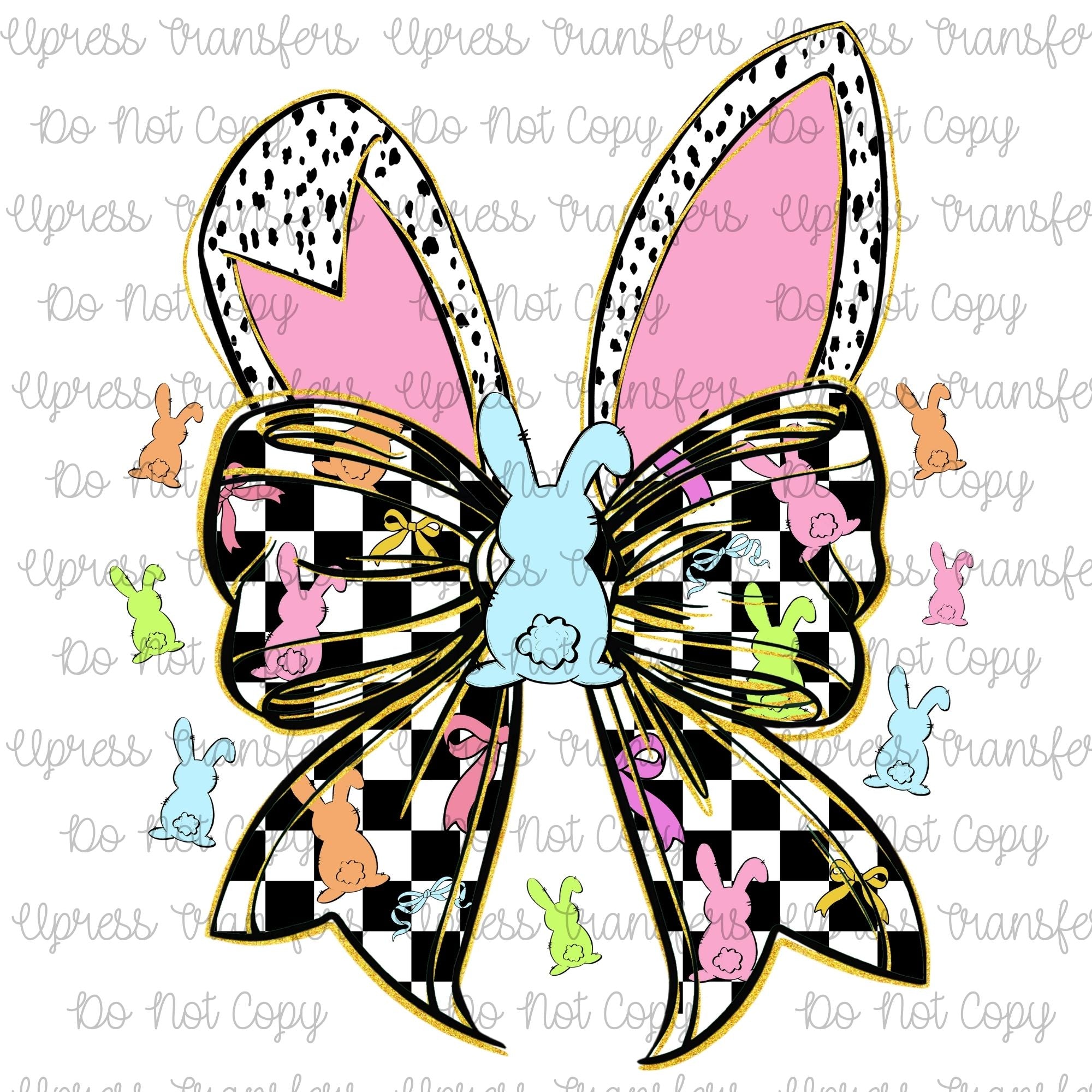 Checkered Bunny Bow