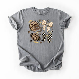 Checkered Cheetah Bow Football