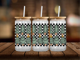 Checkered Christmas Trees 16 Oz Wrap