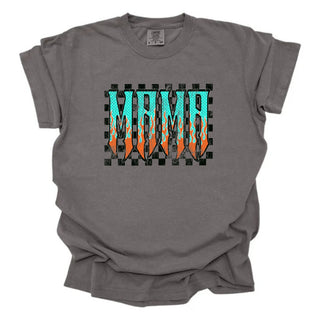 Checkered Flames Mama Blue