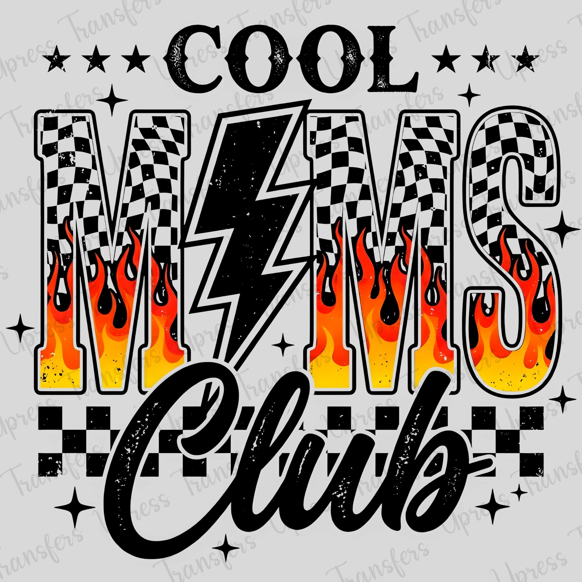 Checkered Flames Mom Club