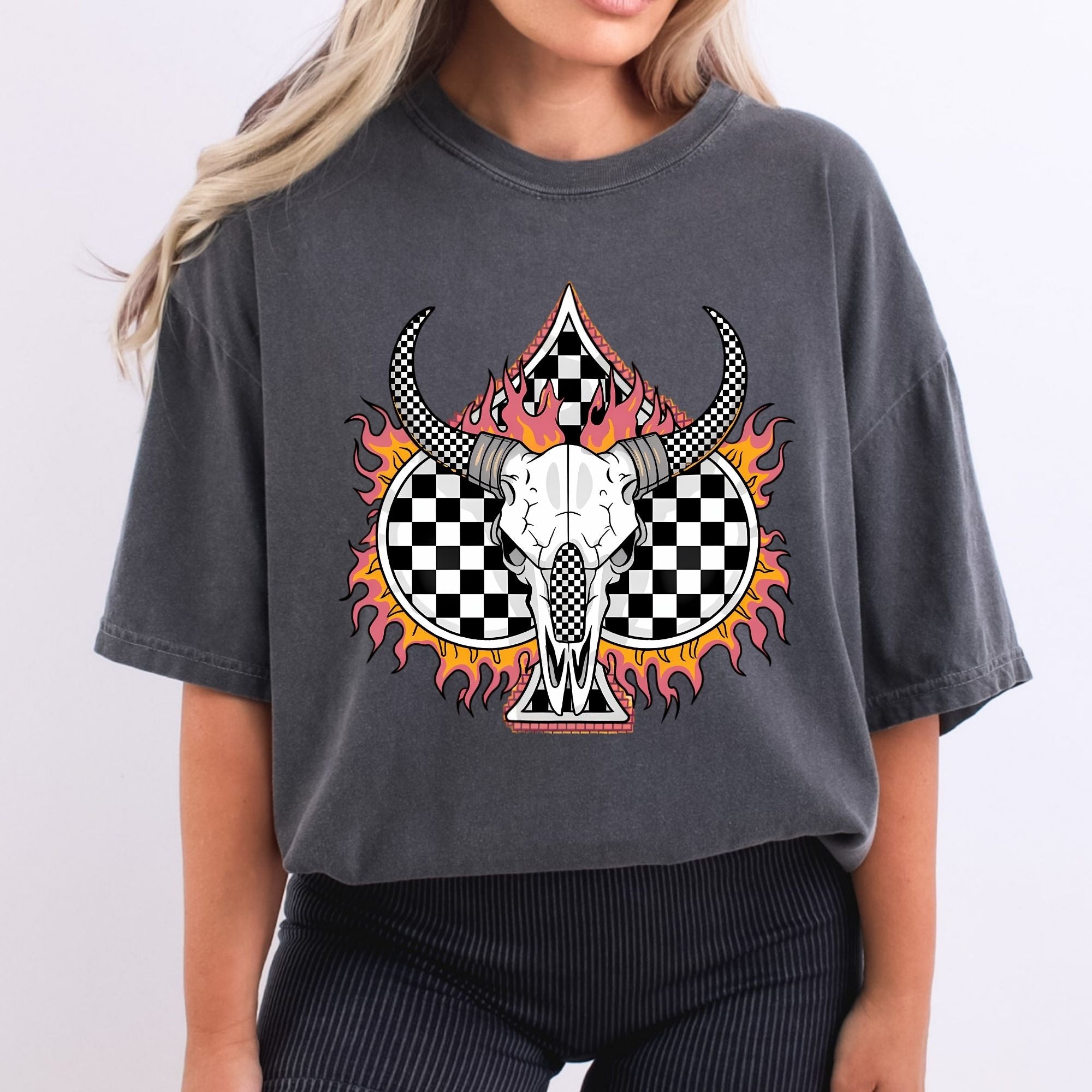 Checkered Flaming Bull