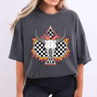 Checkered Flaming Bull