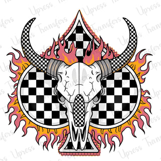 Checkered Flaming Bull