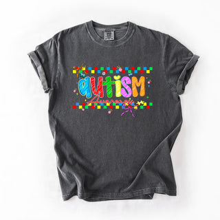 Checkered Frame Autism Awareness