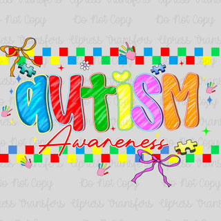 Checkered Frame Autism Awareness