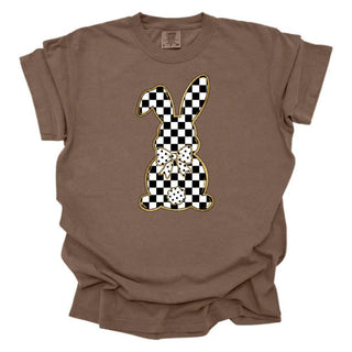 Checkered Gold Outline Bunny