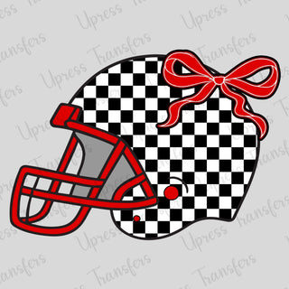 Checkered Helmet With Red