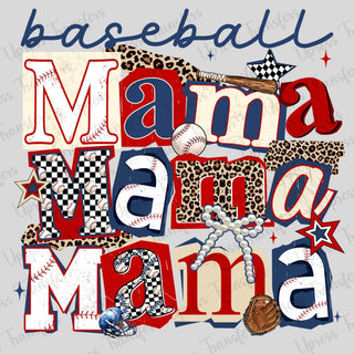 Checkered Leopard Baseball Mama