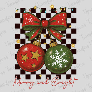 Checkered Light Glitter Ornaments