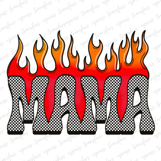 Checkered Mama Flames Red