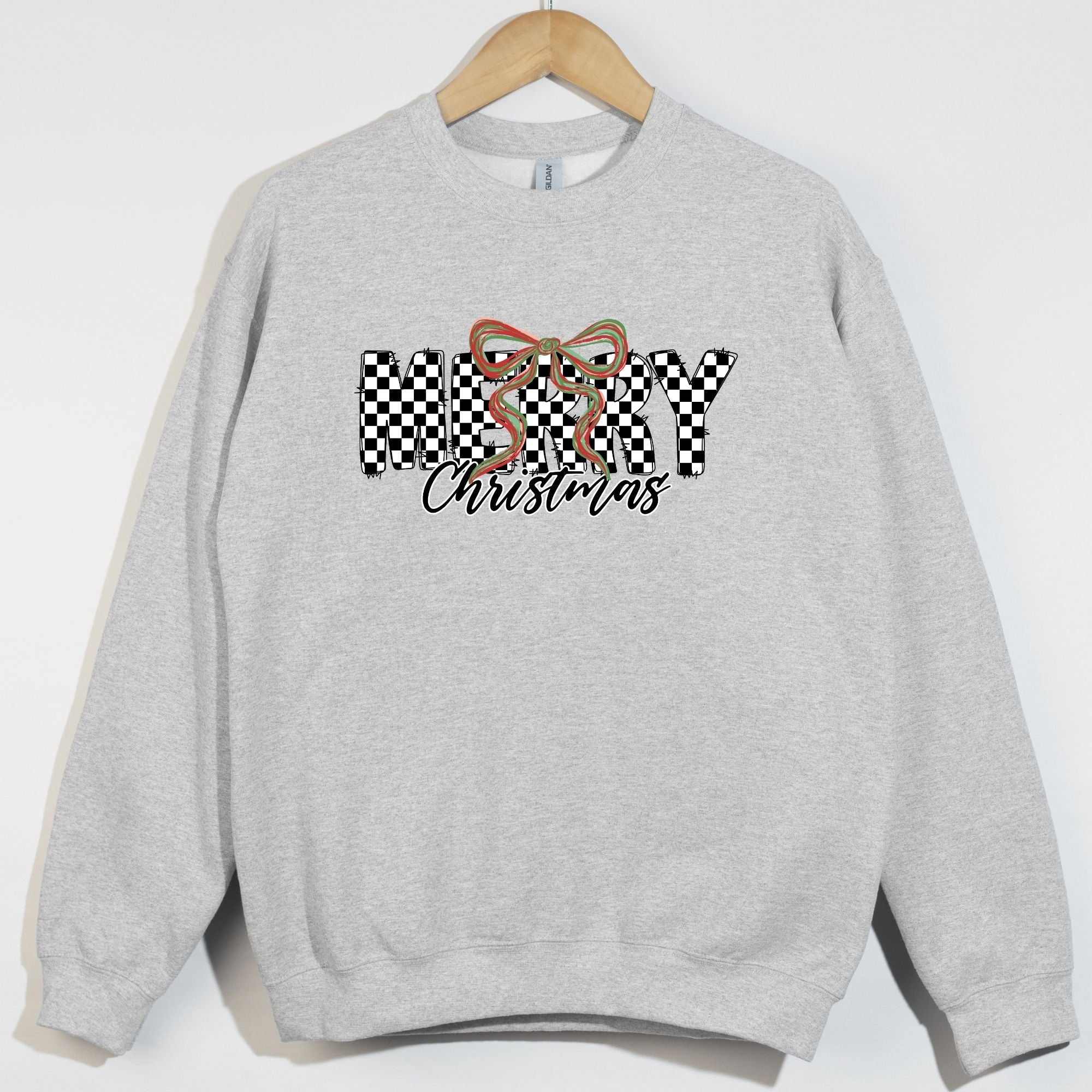 Checkered Merry Bow Christmas