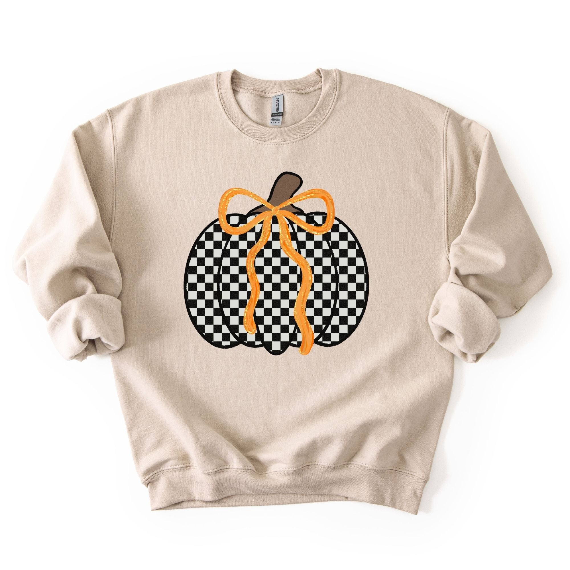 Checkered Orange Coquette Pumpkin