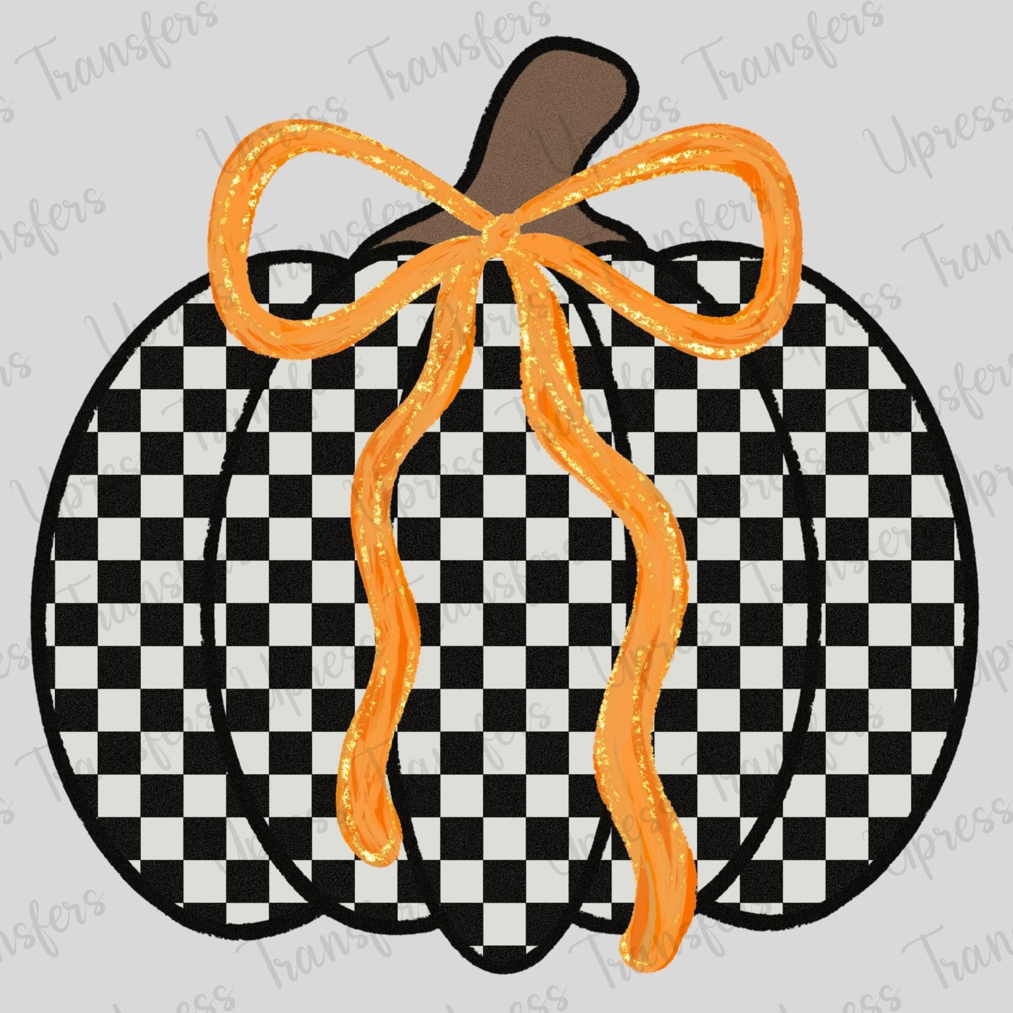 Checkered Orange Coquette Pumpkin