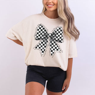 Checkered Race Day Bow