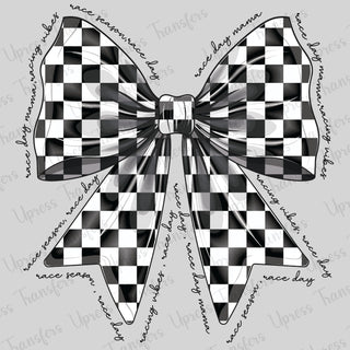 Checkered Race Day Bow