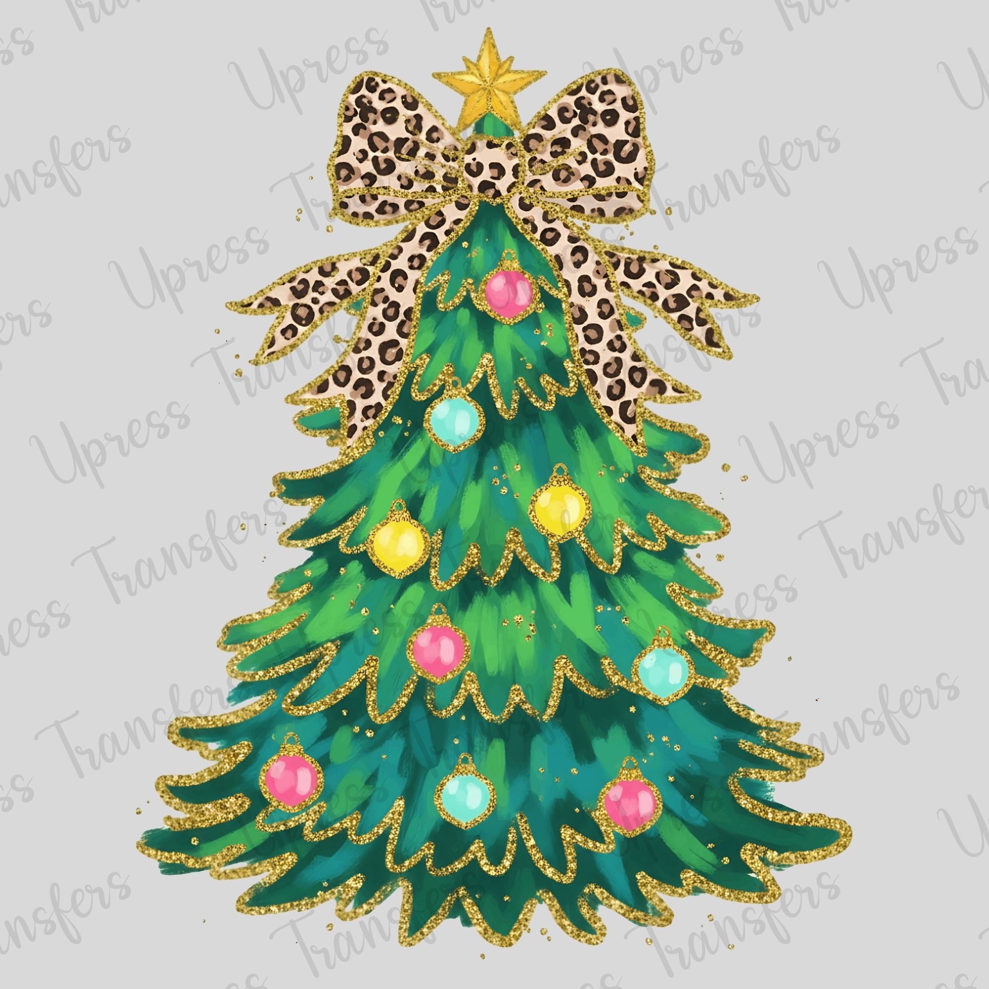 Cheetah Bow Christmas Tree