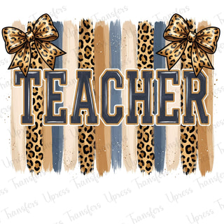 Cheetah Bow Pastel Teacher