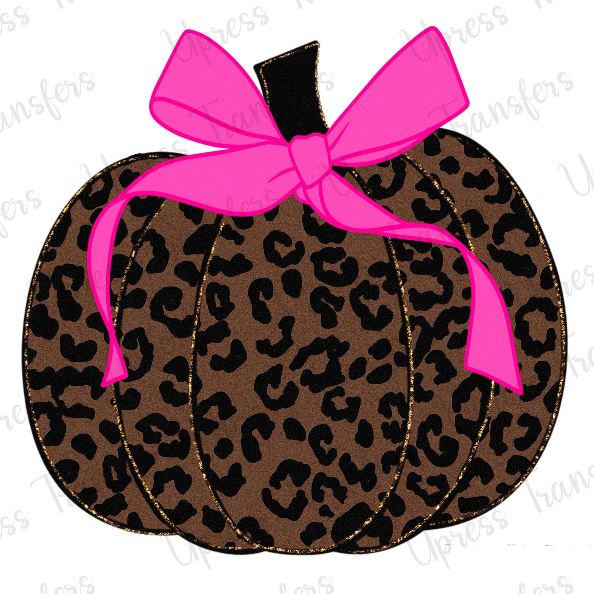 Cheetah Print Pumpkin Pink Bow