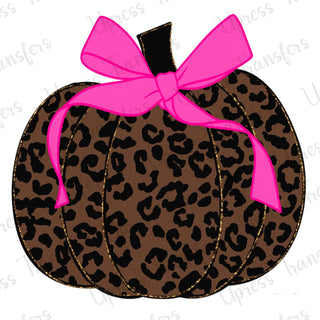 Cheetah Print Pumpkin Pink Bow