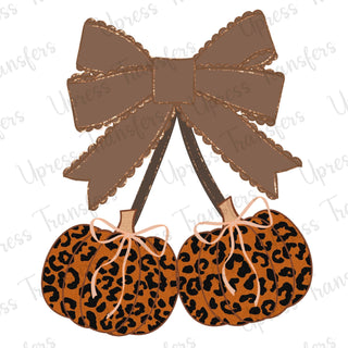Cheetah Pumpkins On Bow