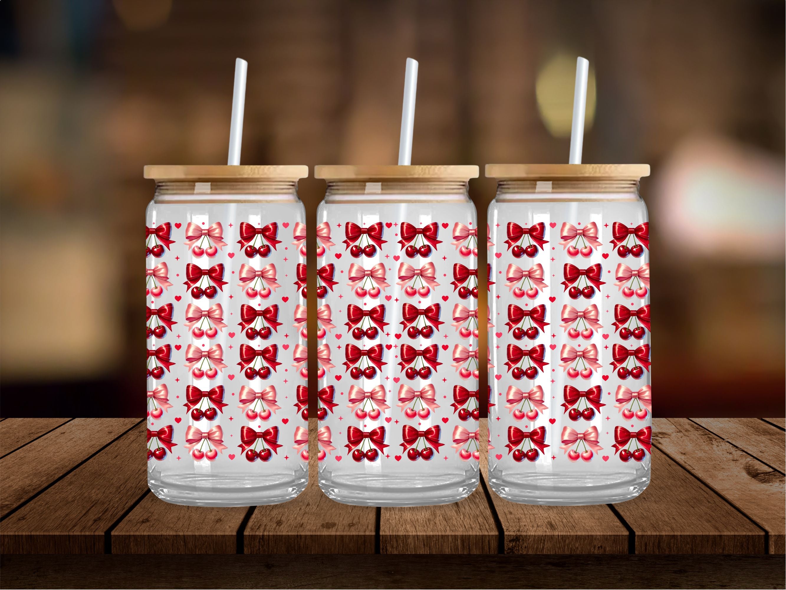 Cherries Coquette Red and Pink 16 Oz Wrap