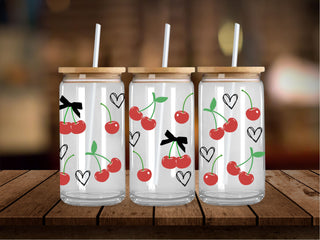 Cherries and Black Bows 16 Oz Wrap