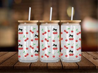 Cherries and Black Dots 16 Oz Wrap