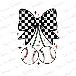 Cherry Baseball Bow