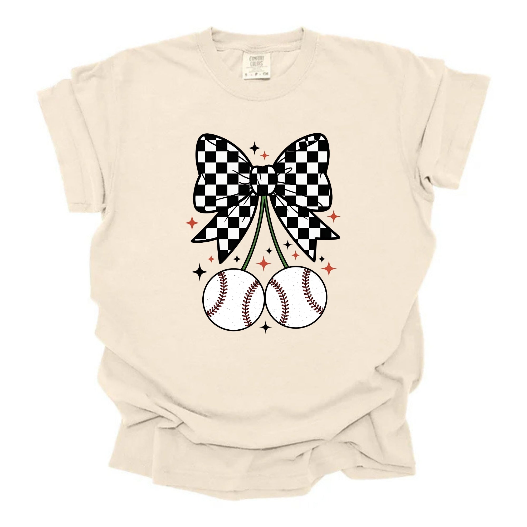 Cherry Baseball Bow