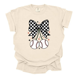 Cherry Baseball Bow