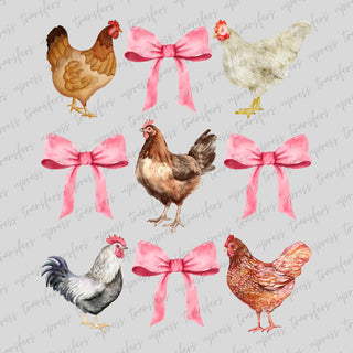 Chickens and Pink Bows