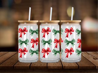 Christmas Bows Red and Green 16 Oz Wrap