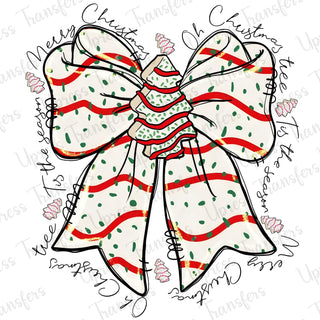 Christmas Debbie Cake Bow Merry