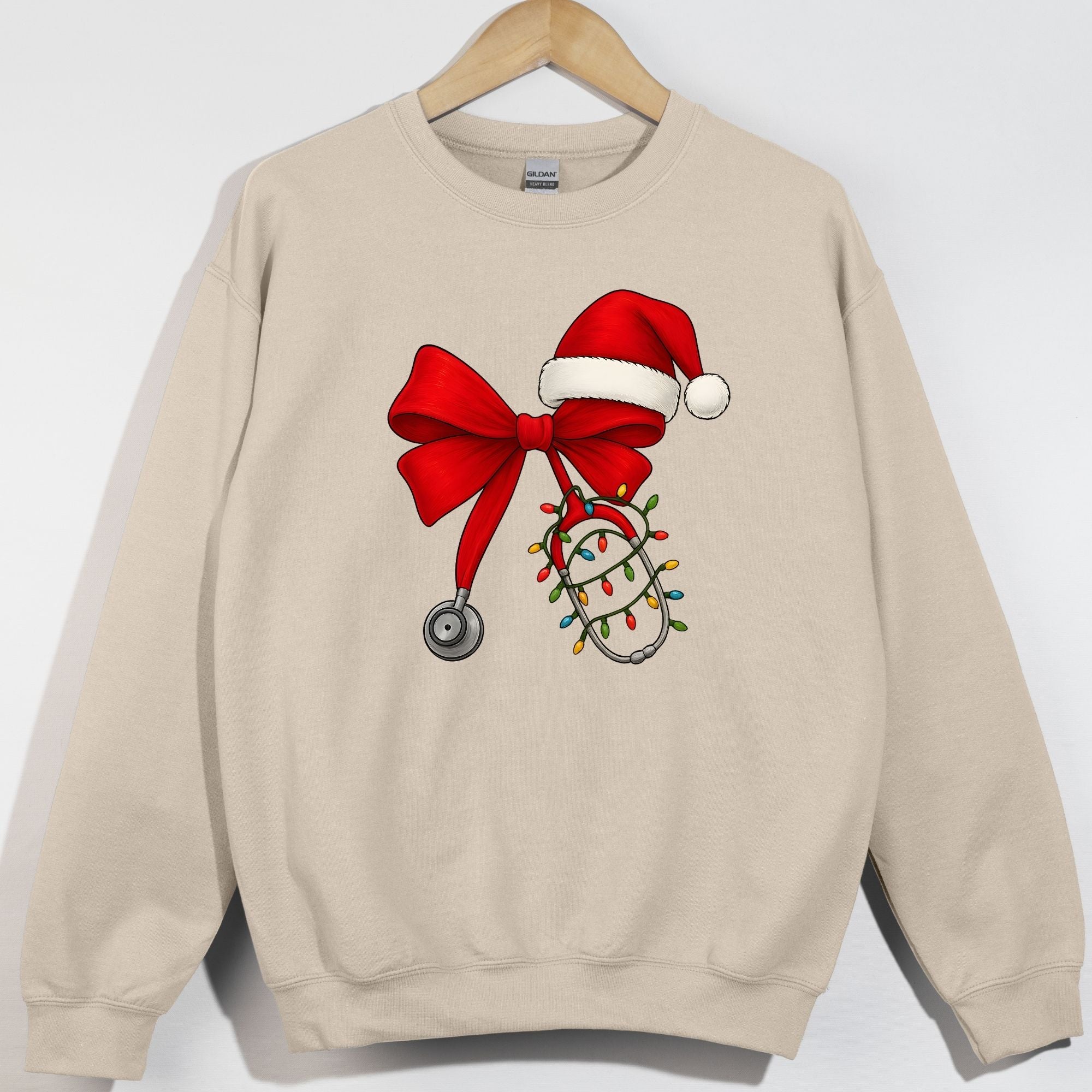 Christmas Lights Nurse Bow