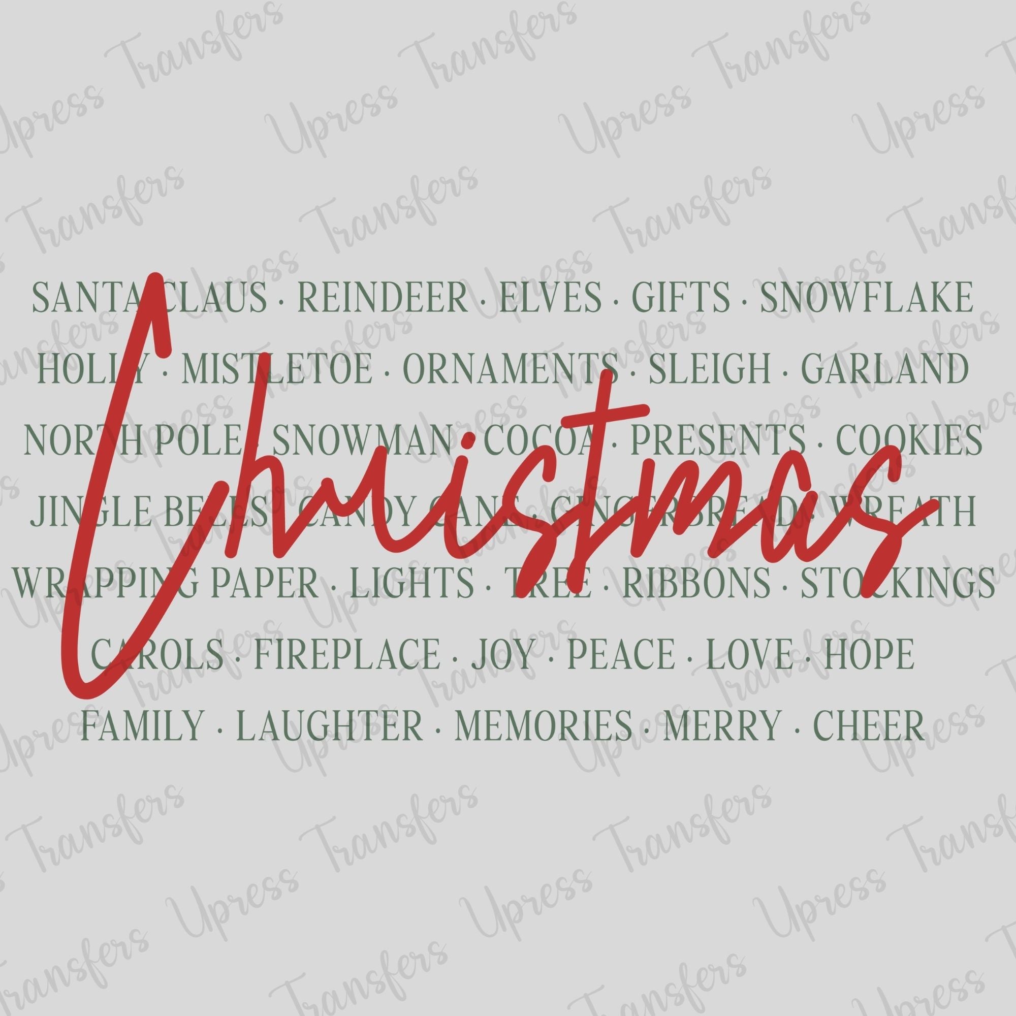 Christmas Red Green Words