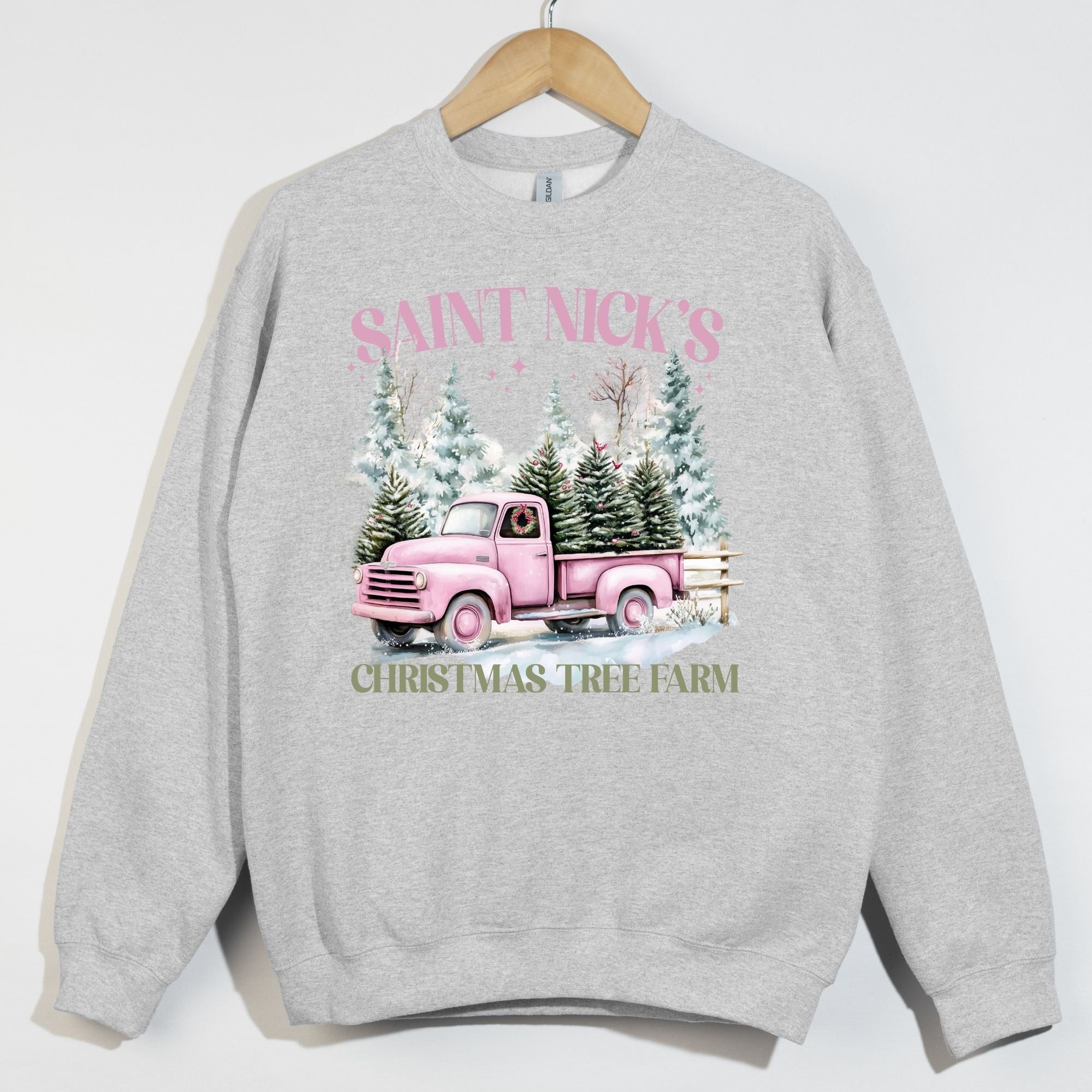 Christmas Tree Farm Pink Pastel