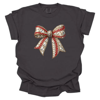 Chunky Rhinestone Baseball Bow